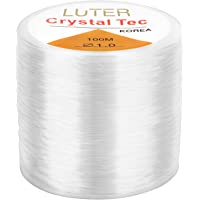 LUTER 1mm Hilo Elástico Transparente - Pulsera Elástica Cuerda de Cuerda Claro Elástico Hilo de Abalorios para…
